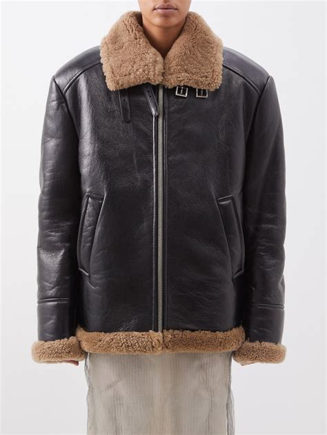 prada black shearling coat|Black Shearling Coat .